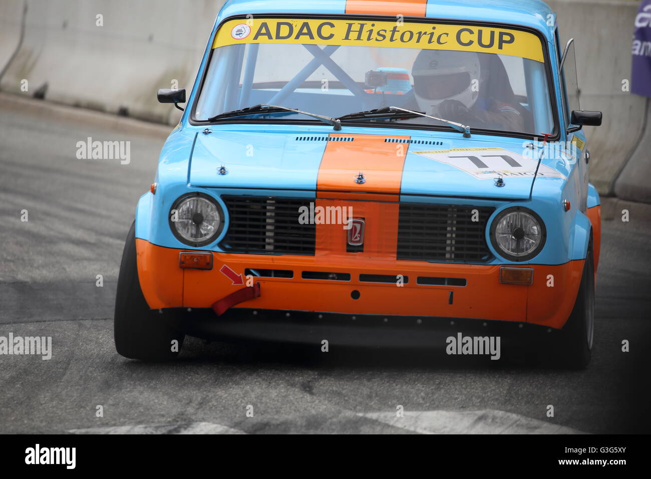 A Lada 2101 being raced at the classic car racing event Classic Race Aarhus in May 2016 Stock Photo