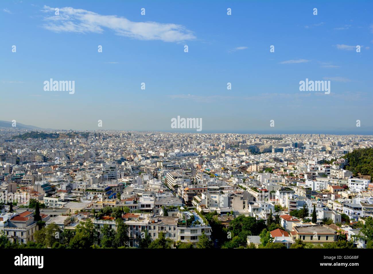 View of Athens from the Acropolis in Athens Greece Stock Photo