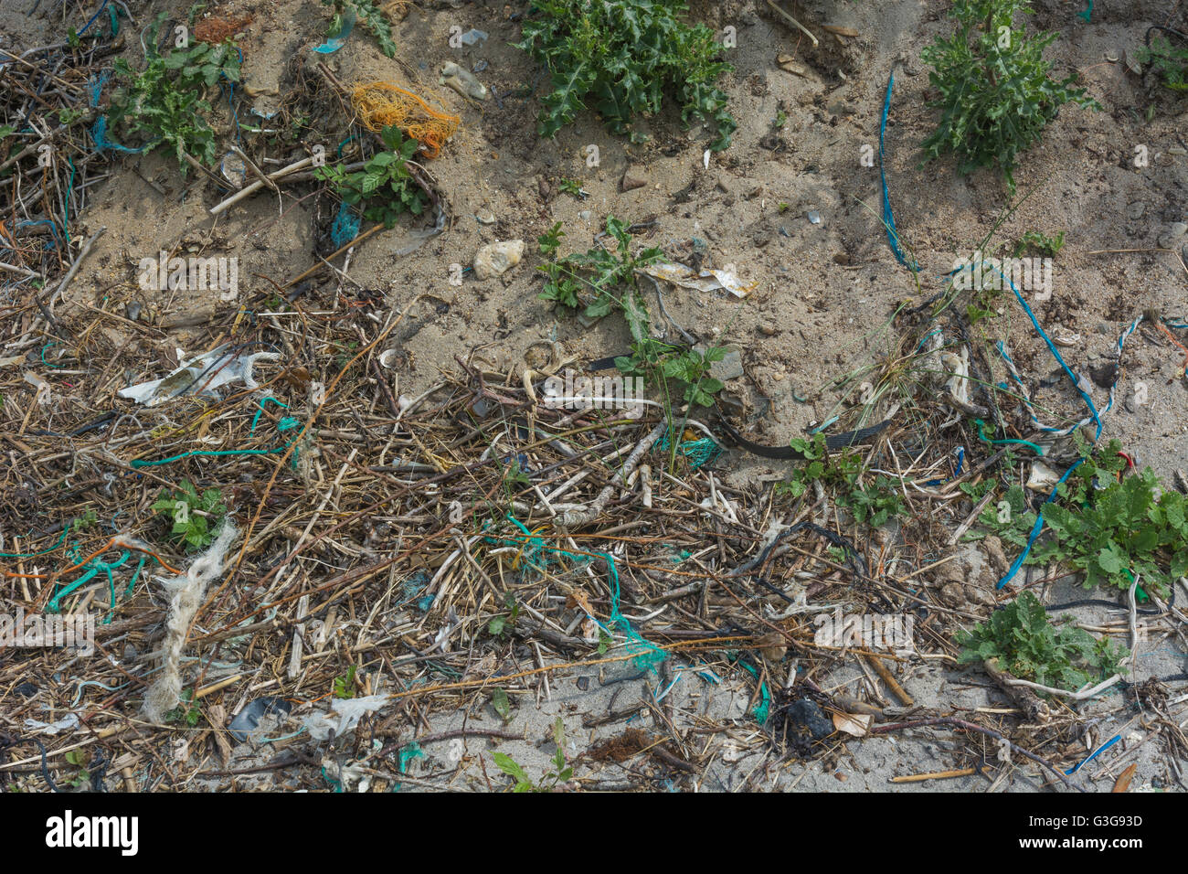 Flotsam and jetsam on a Cornish beach, and which could be used for