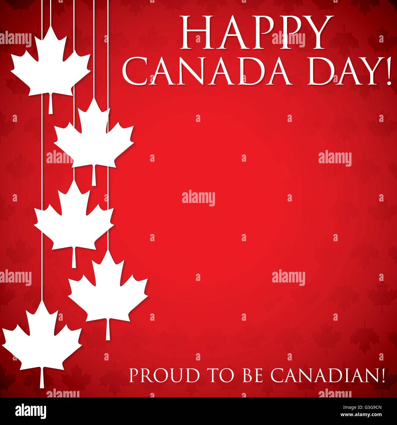 Hanging maple leaf Canada Day card in vector format Stock Vector Image ...