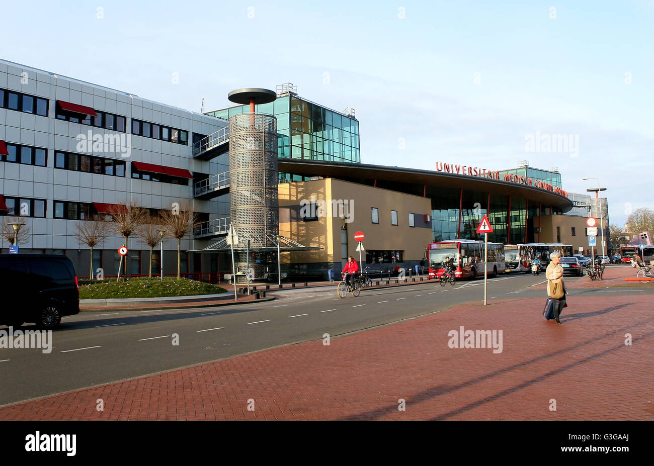 Main Entrance of the  University Medical Center Groningen (UMCG Hospital), Hanzeplein, Groningen, Netherlands Stock Photo