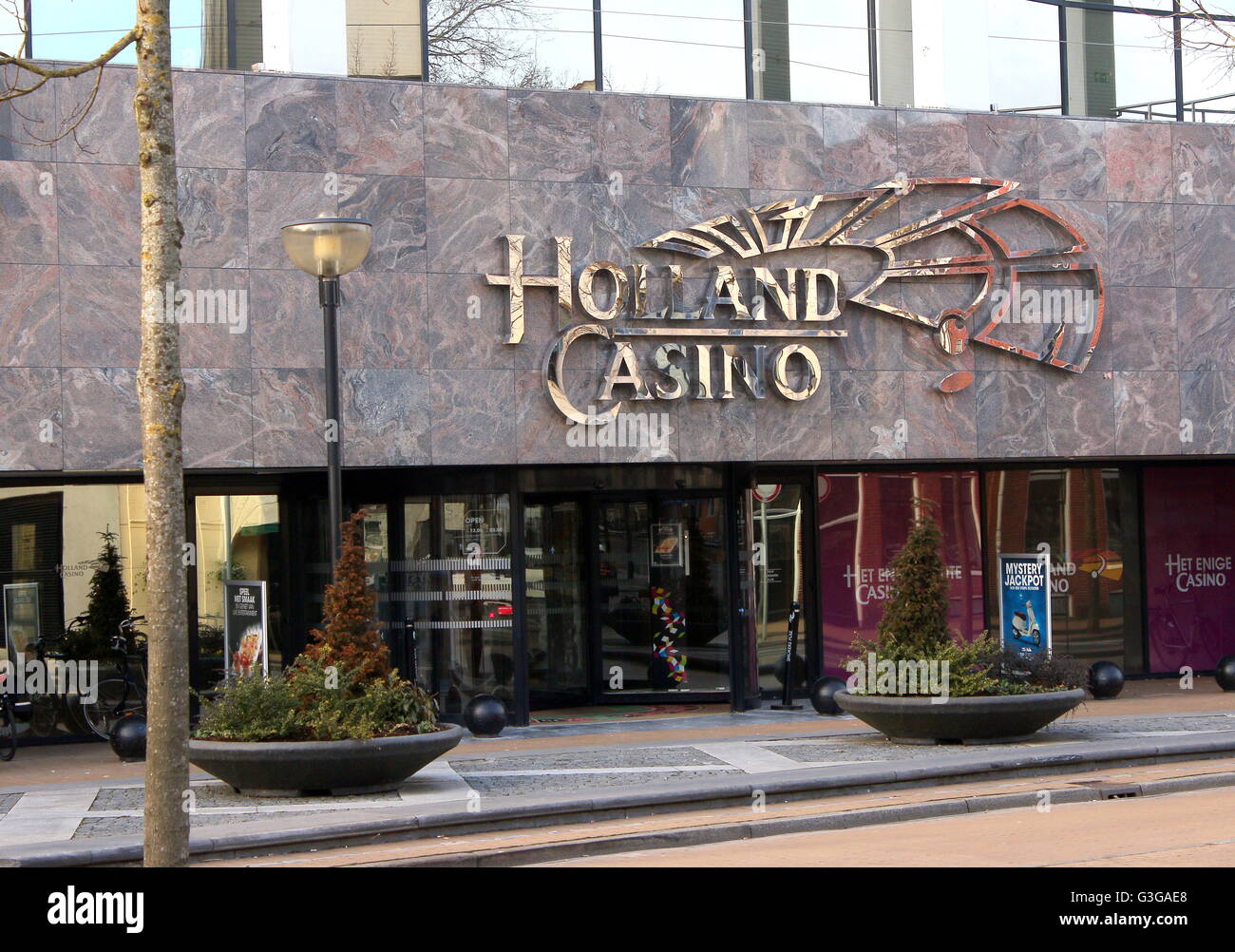 Facade of the Holland Casino Groningen at Gedempt Kattendiep street, Groningen The Netherlands. Stock Photo