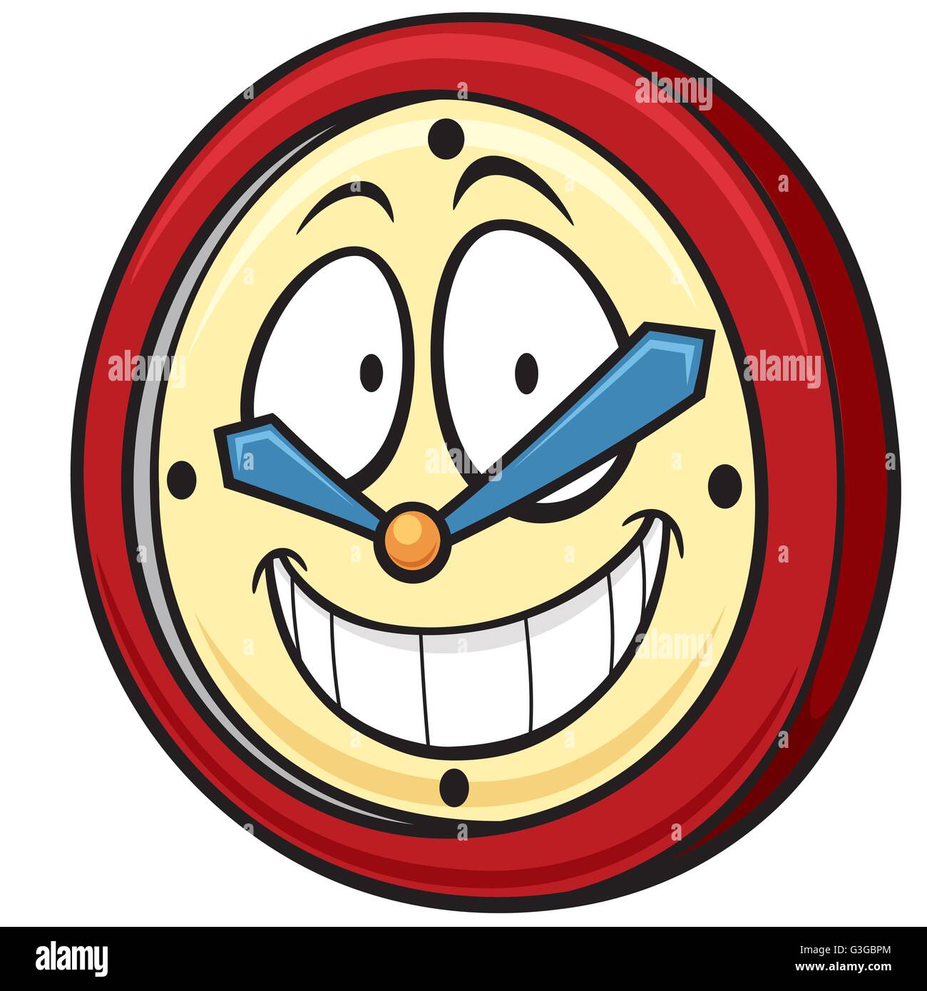 Vector illustration of Cartoon clock Stock Vector