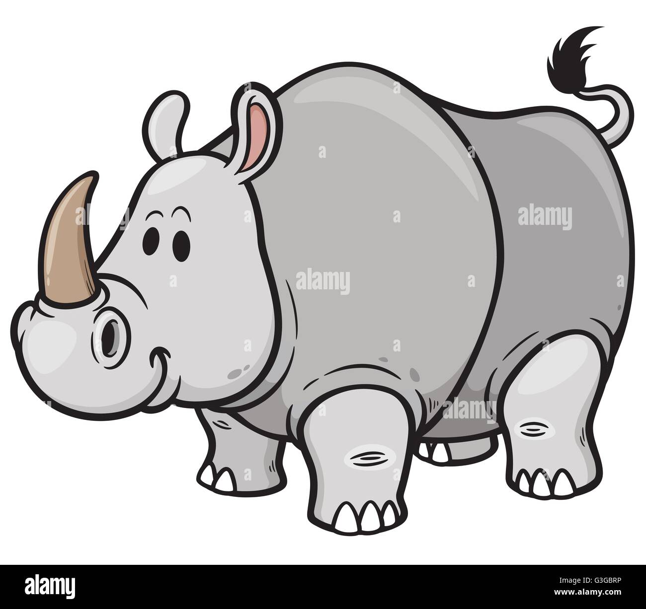 Vector Illustration Of Cartoon Rhinos Stock Vector Image Art Alamy