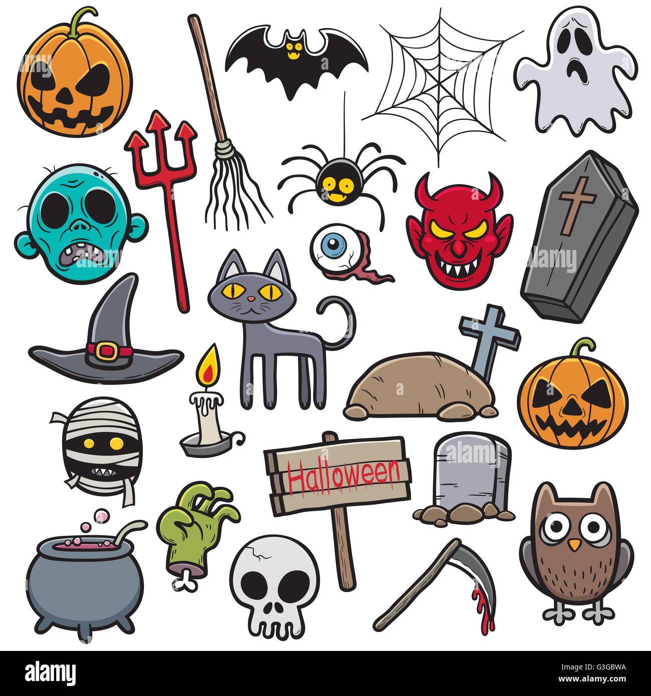Vector Illustration of Halloween set Stock Vector Image & Art - Alamy