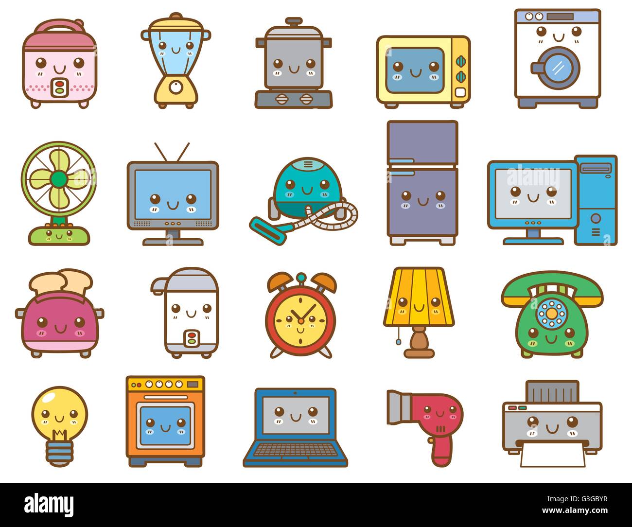 Vector Illustration of Home appliances and electronics Stock Vector