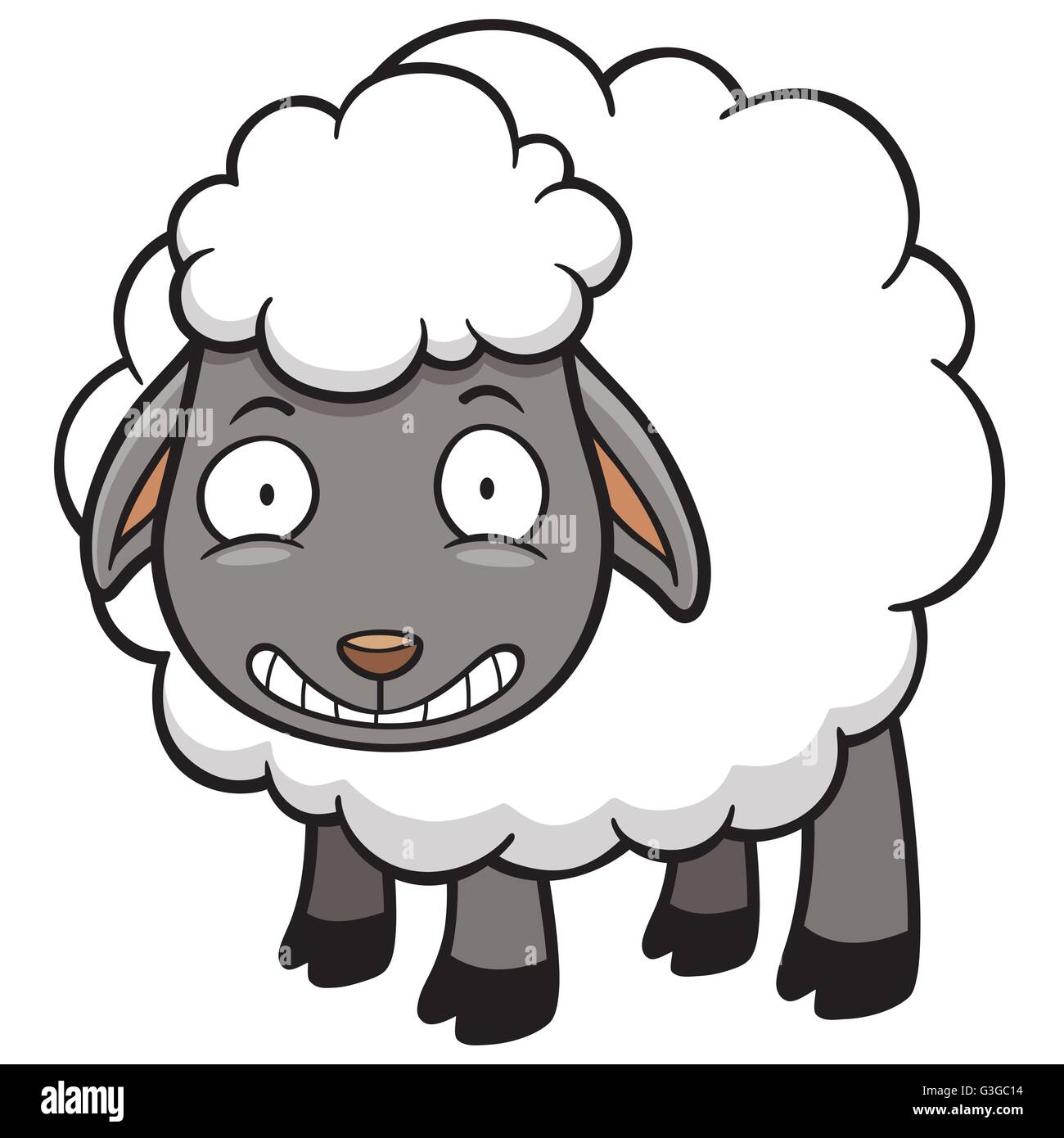 Vector illustration of Cartoon sheep Stock Vector