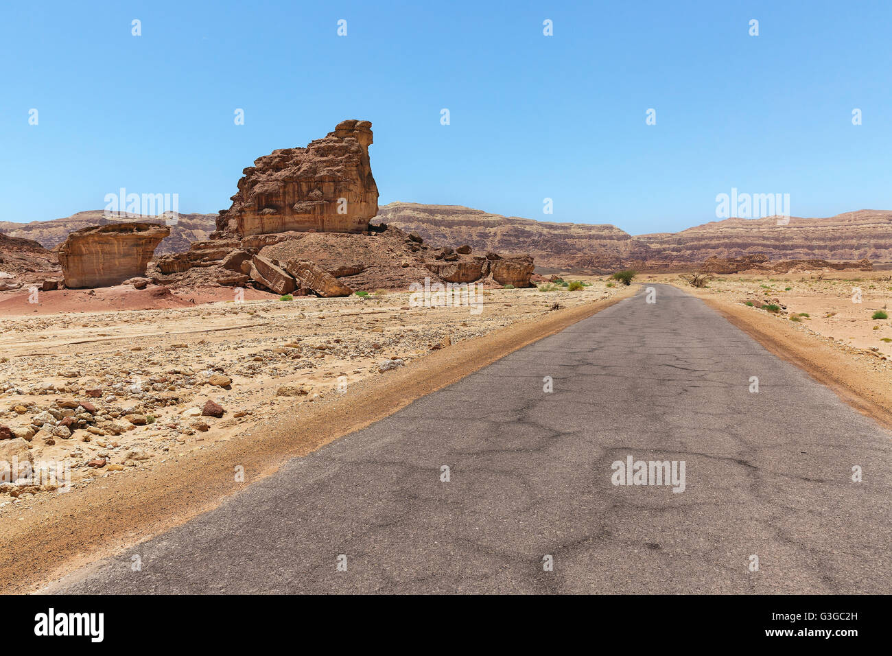 road in the desert of Eilat Israel Stock Photo