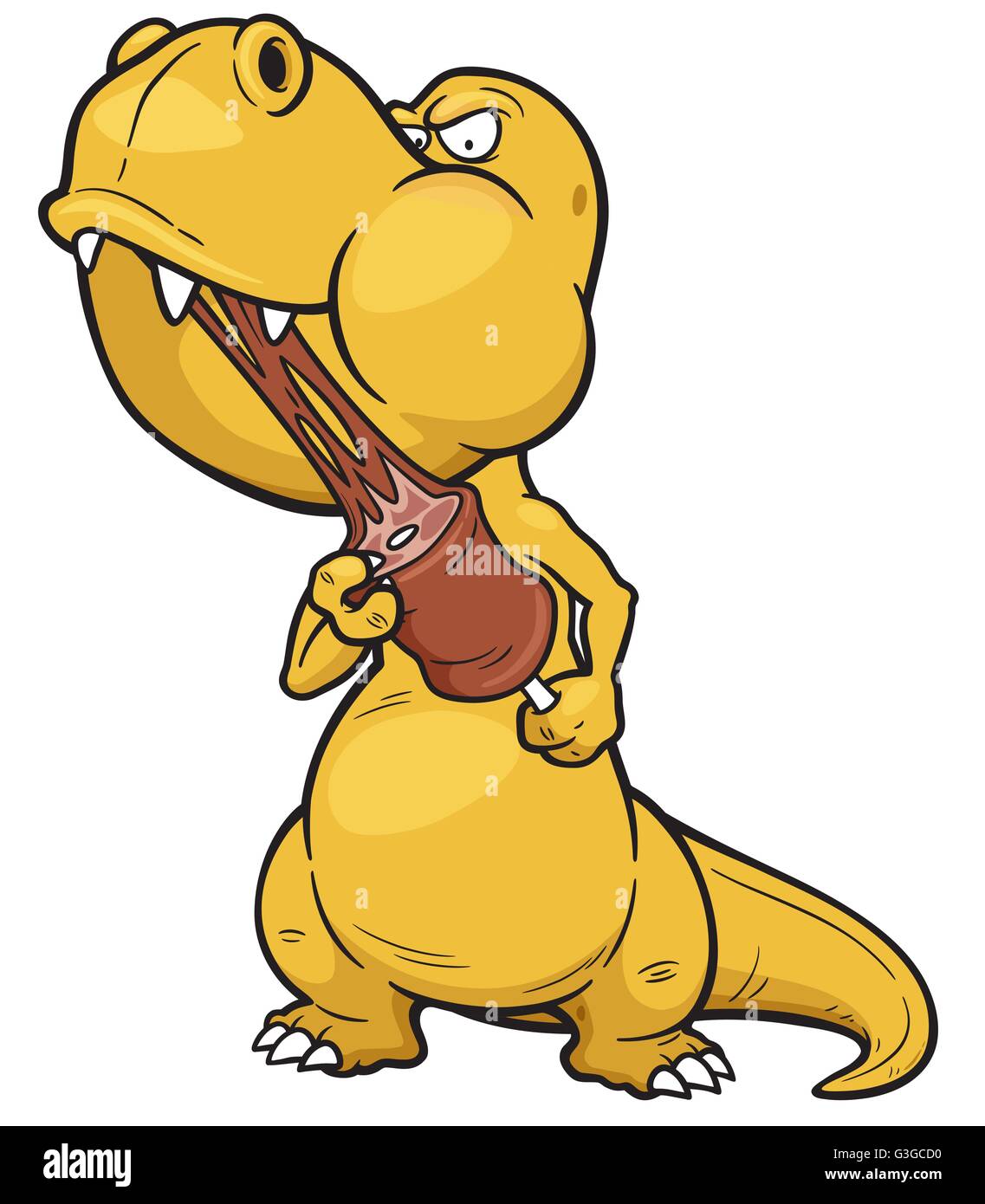 Cartoon Dinosaur Eating
