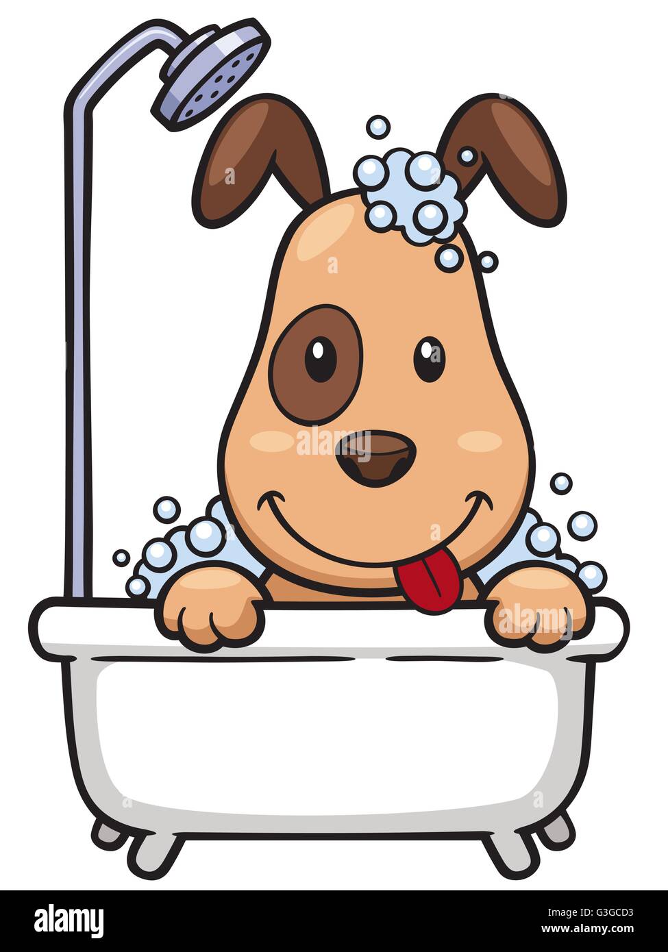 Vector illustration of Cartoon Dog Bathing Stock Vector Image & Art Alamy