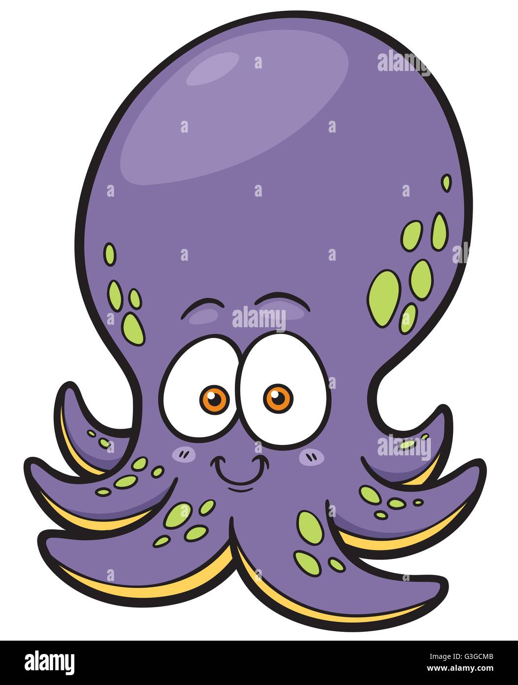 Vector illustration of Cartoon octopus Stock Vector
