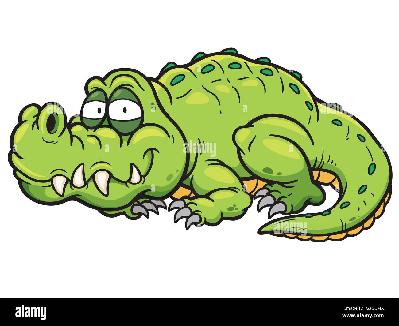 Vector illustration of Cartoon Crocodile Stock Vector