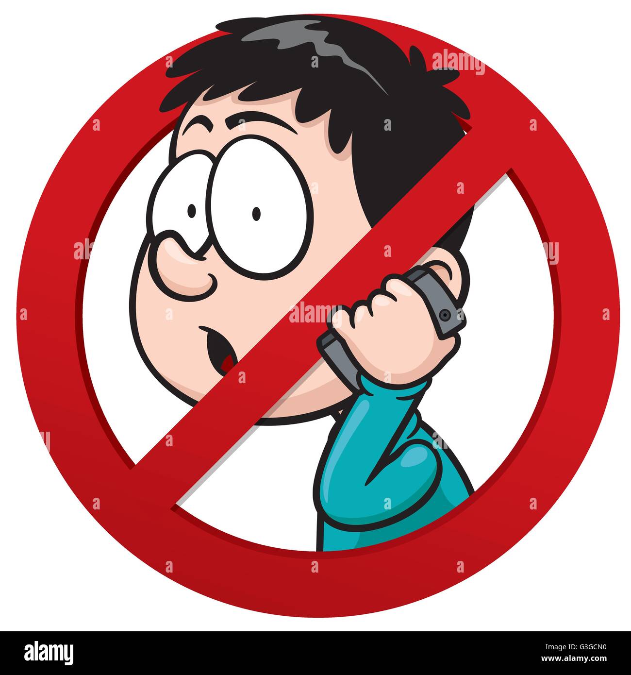 Vector illustration of No phone receiver sign Stock Vector