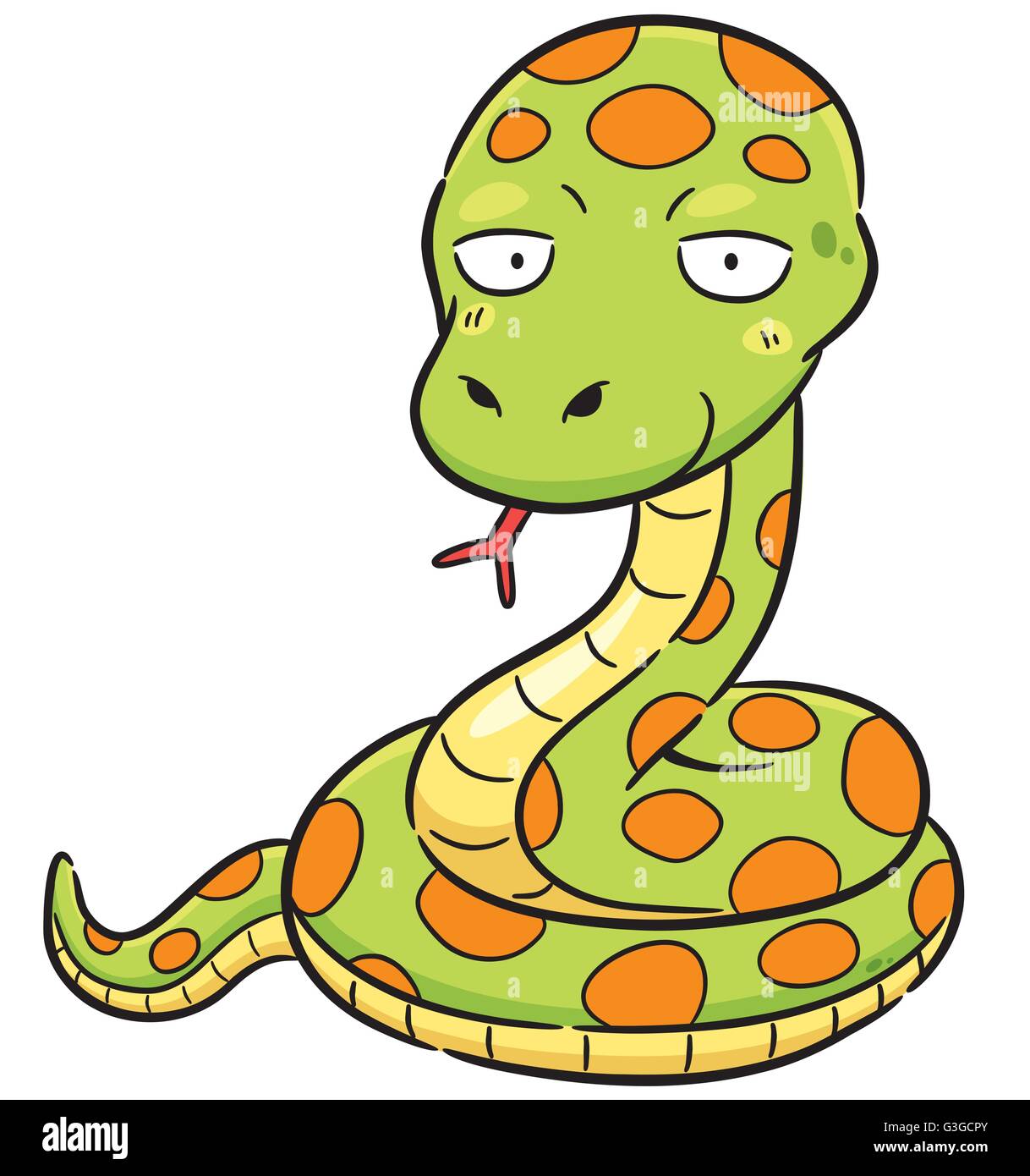 Vector Illustration of Cartoon Snake Stock Vector