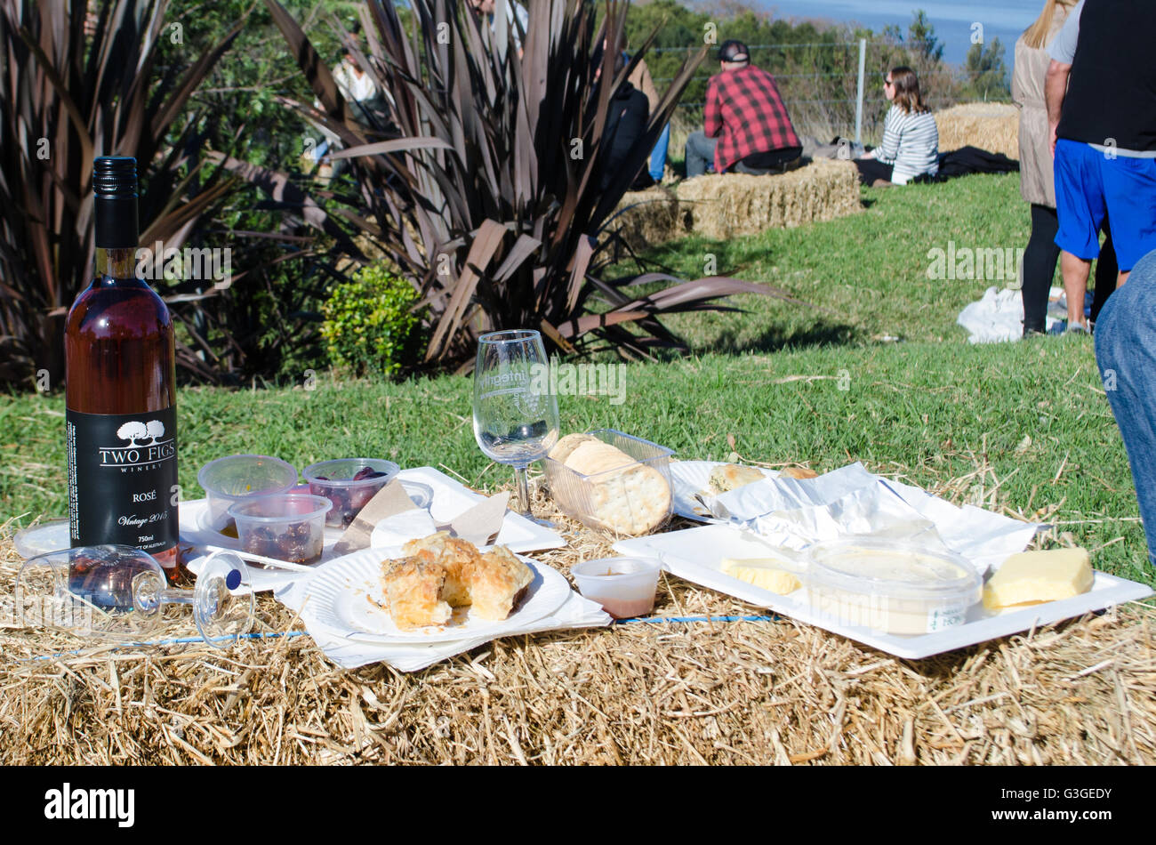 Shoalhaven coast winter wine festival picnic Stock Photo