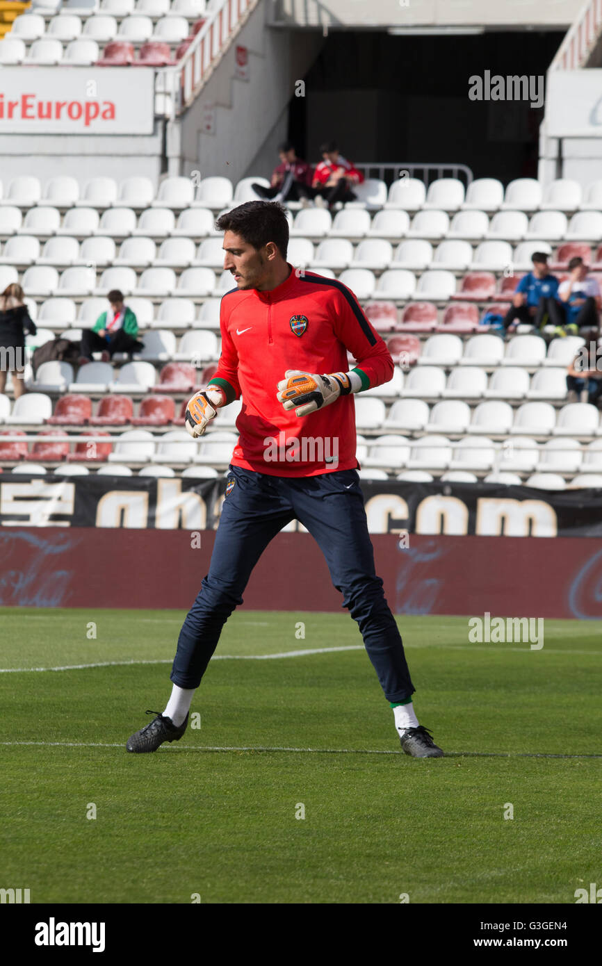 Madrid, Spain. 15th May, 2016. Diego Mariño goalkeeper of Levante. Rayo Vallecano won 3 at 1 to Levante, but can´t be enough for still be a first division team and was demoted to second division. © Jorge Gonzalez/Pacific Press/Alamy Live News Stock Photo