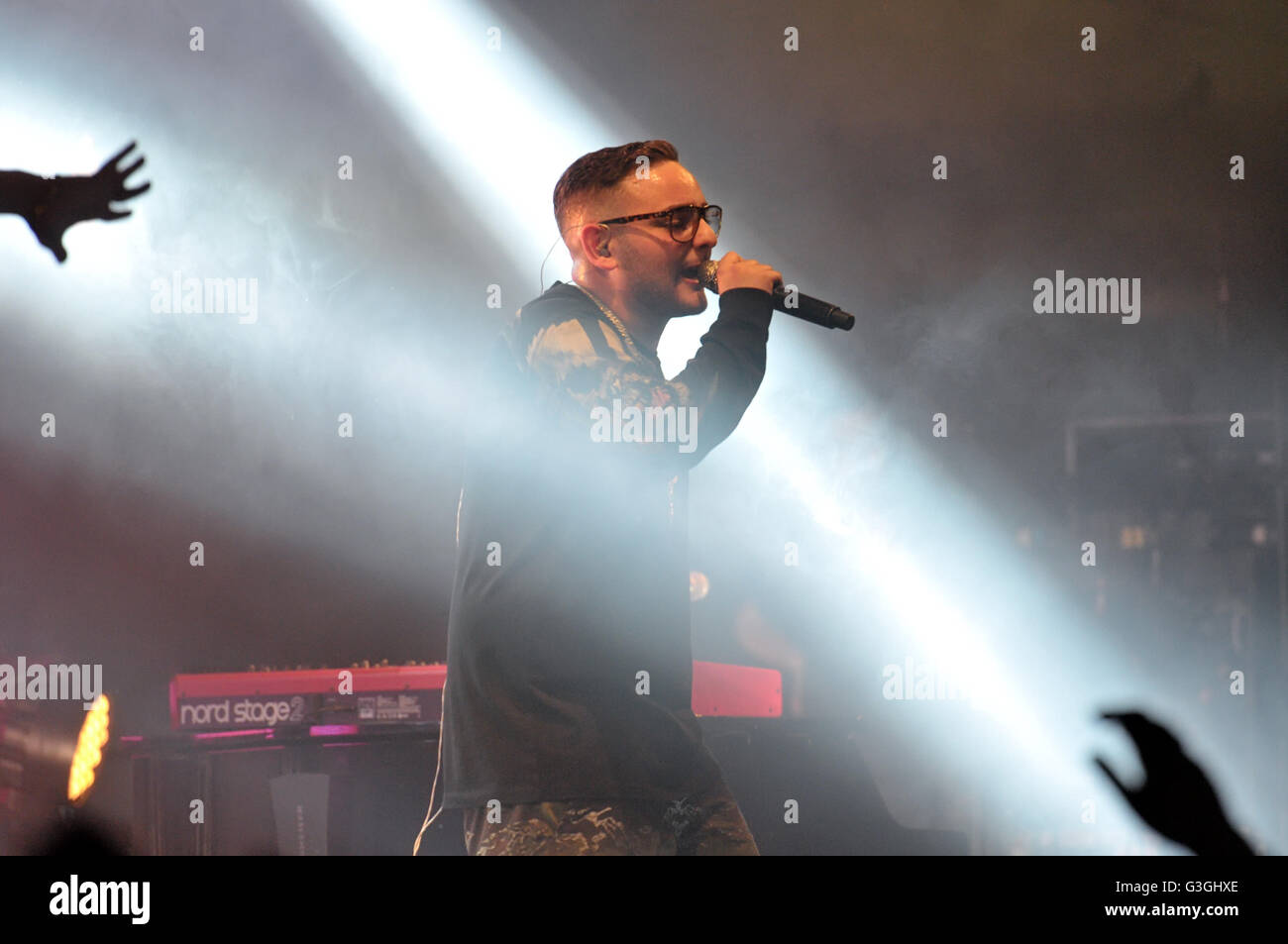 Italian Rapper, Rocco Hunt performs during his live concert at the Casa ...