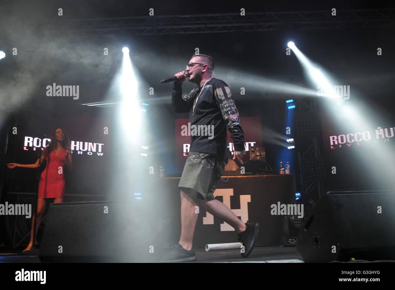 Italian Rapper, Rocco Hunt performs during his live concert at the Casa ...