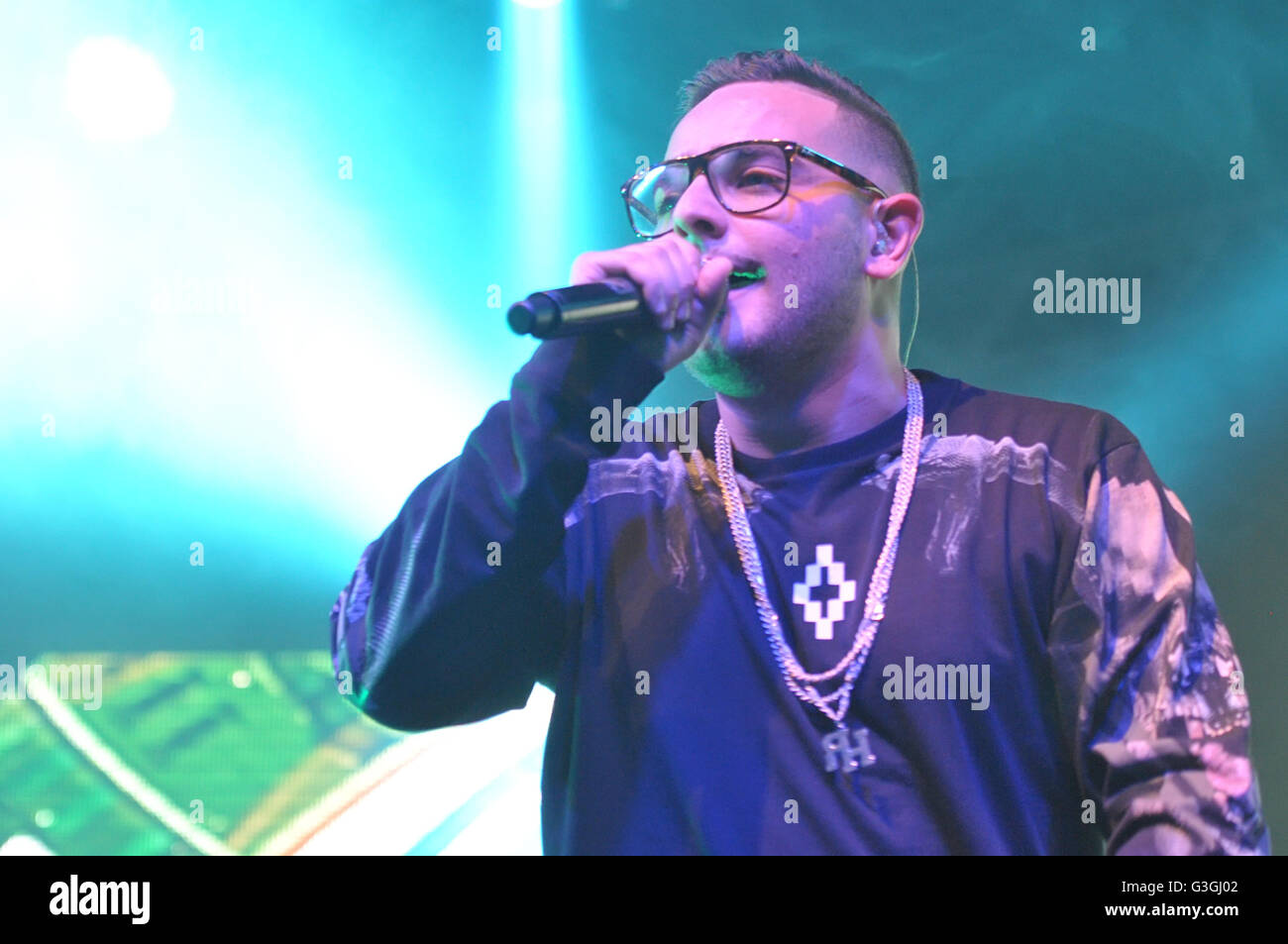 Italian Rapper, Rocco Hunt performs during his live concert at the Casa ...