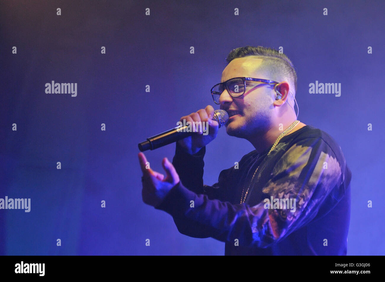 Italian Rapper, Rocco Hunt performs during his live concert at the Casa ...
