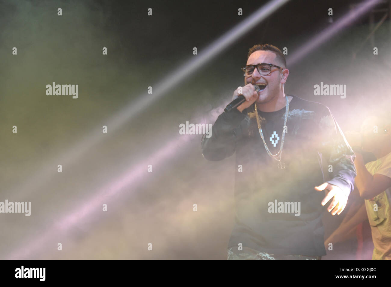 Italian Rapper, Rocco Hunt performs during his live concert at the Casa ...