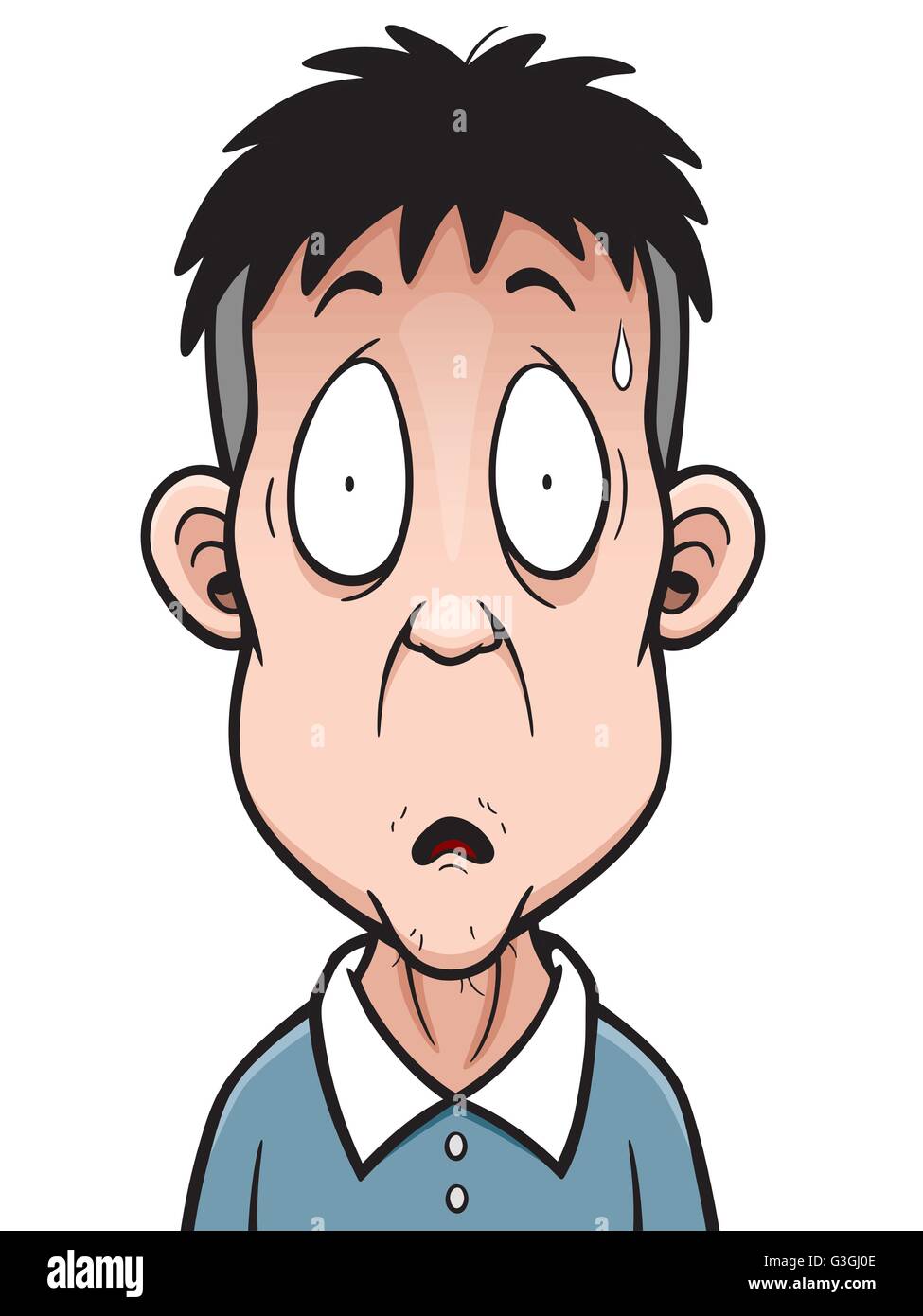 Cartoon Man Arrested Quite Scared Stock Vector Royalty