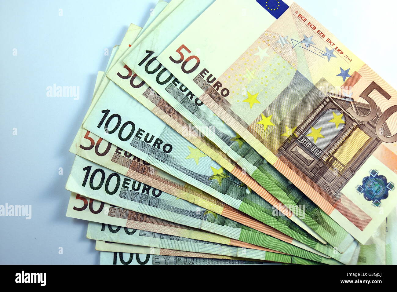 Close up Euro Currency Banknotes And Coins EUR Symbol Stock Photo Alamy