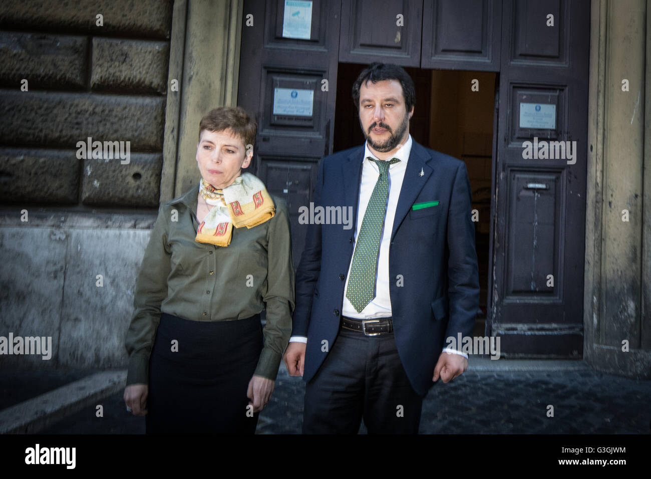 Rome, Matteo Salvini at Regina Coeli prison to promote chemical castration for pedophiles. ( Photo by: Andrea Ronchini/Pacific Press) Stock Photo