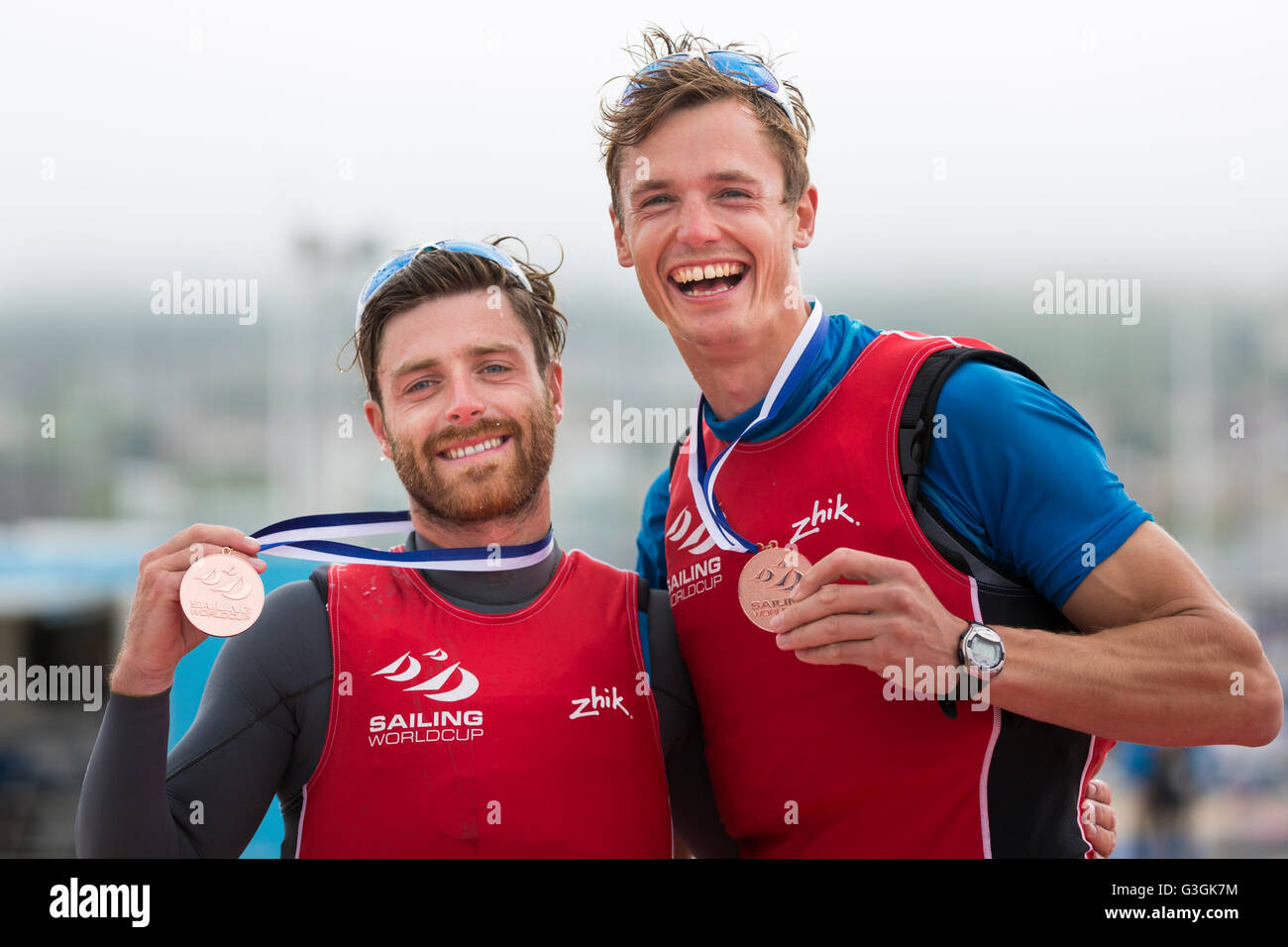 British Olympic sailors Luke Patience (left) and teammate Chris Grube