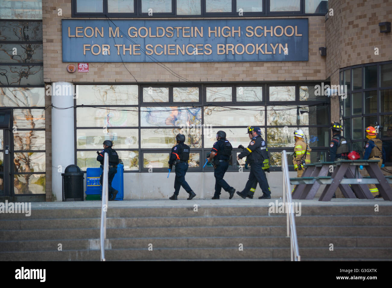 Brooklyn, United States. 15th May, 2016. ESU Vehicle. NYPD, FDNY and