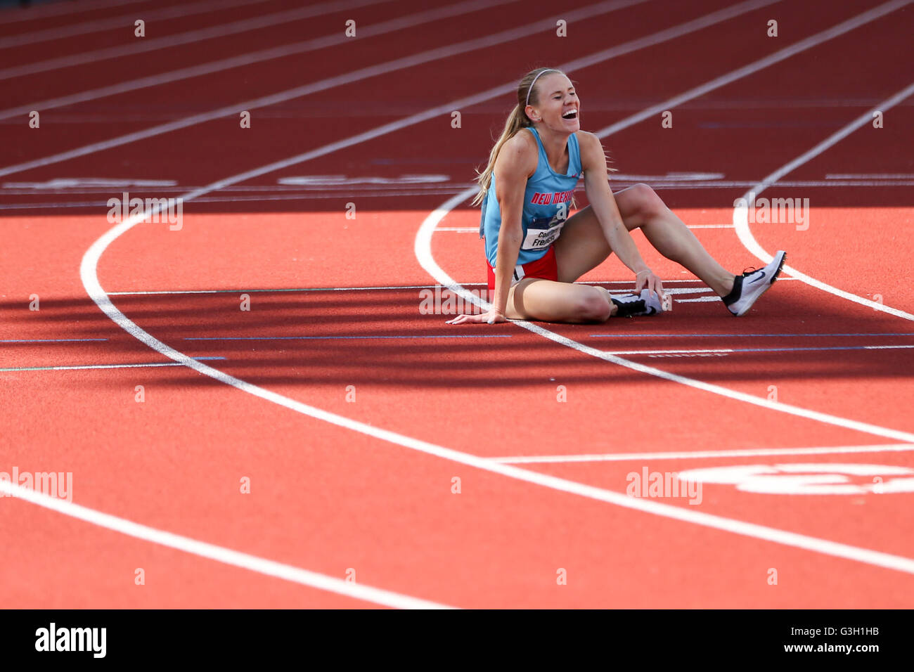 June 11, 2016 COURTNEY FRERICHS of New Mexico celebrates winning the