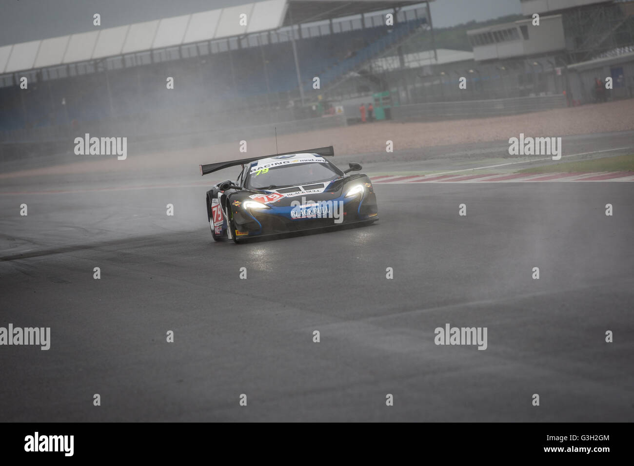 Silverstone, UK. 12th June, 2016. #79 Black Bull Ecurie Ecosse McLaren 650S GT3 of Alasdair McCaig/Rob Bell in the 15 minute warm up Credit:  steven roe/Alamy Live News Stock Photo