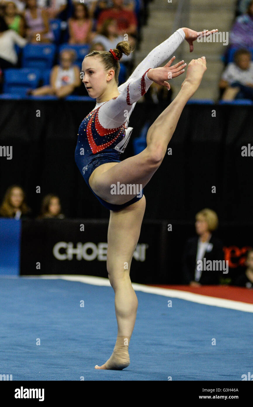 St. Louis, Missouri, USA. 24th June, 2016. LEXY RAMLER competes on floor during the first day of