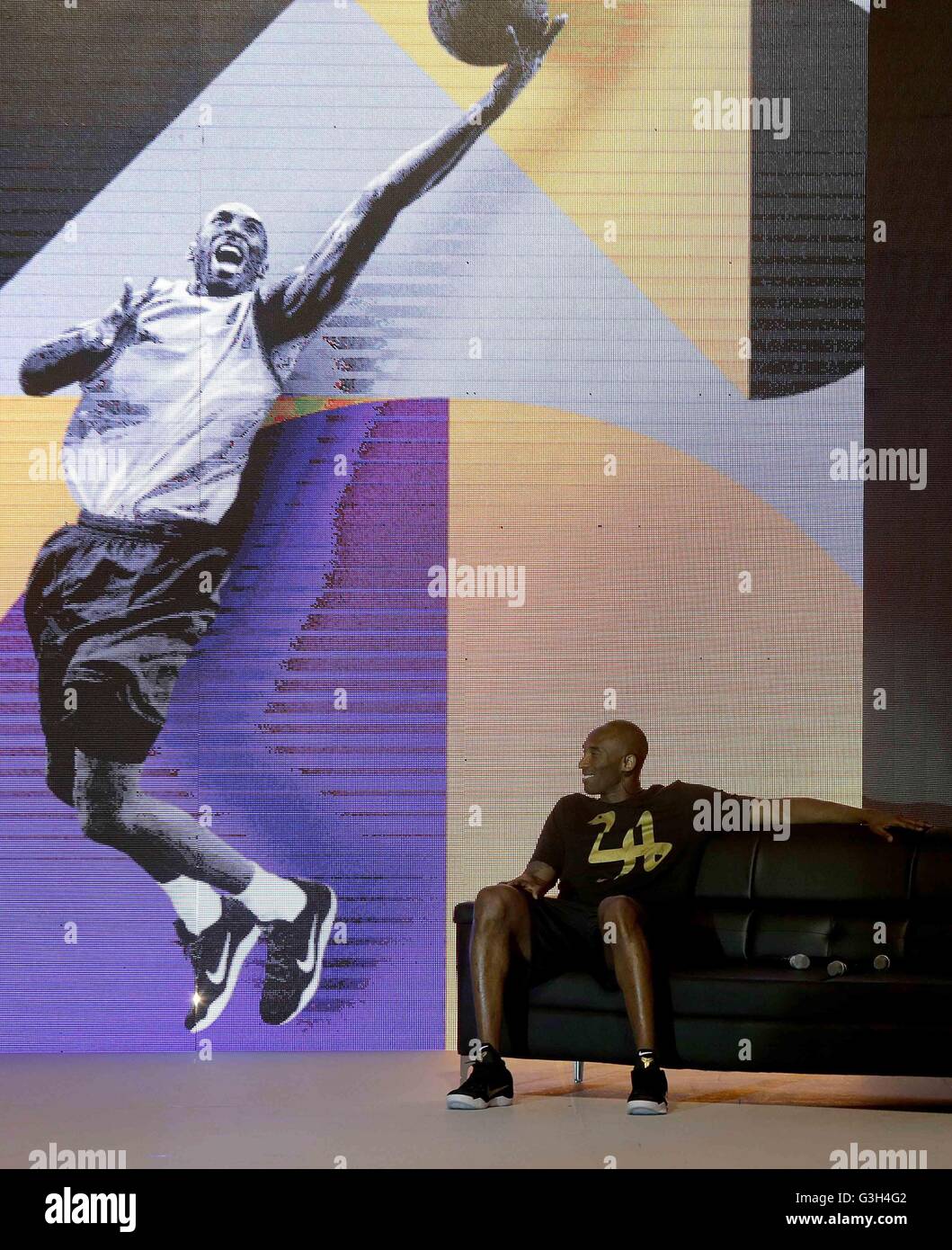 Taguig City, Philippines. 25th June, 2016. Basketball icon Kobe Bryant attends a press conference for the Mamba Mentality Tour in Taguig City, the Philippines, June 25, 2016. Kobe Bryant is in the Philippines for his seventh time for a series of events including teaching Filipino youth at a basketball camp. Credit:  Rouelle Umali/Xinhua/Alamy Live News Stock Photo