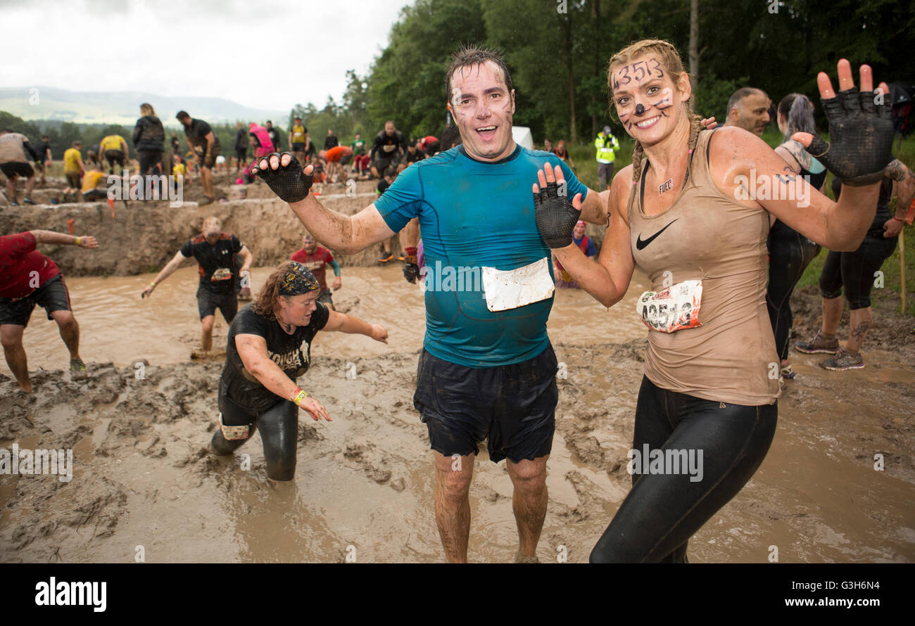 Tough Mudder, the Mud Mile obstacle at Drumlanrig Castle, Dumfries and