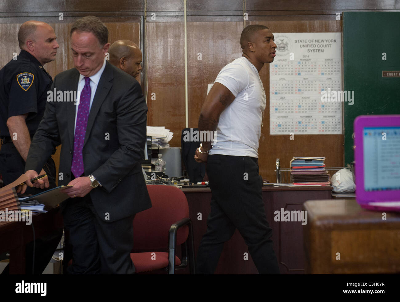 New York, NY, USA. 24th June, 2016. TAYLONN MURPHY is removed from the