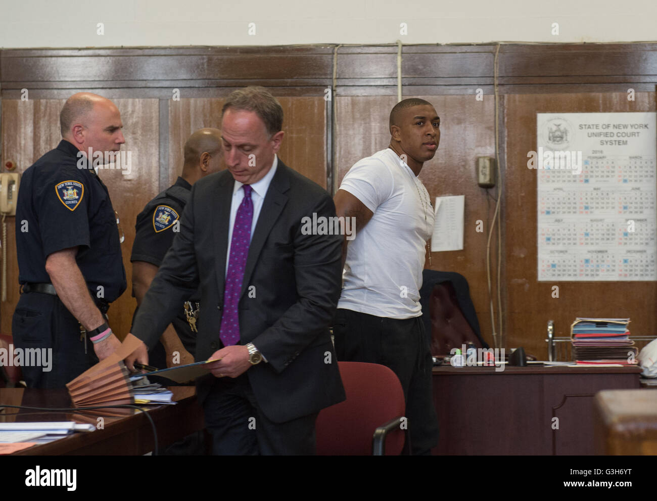 New York, NY, USA. 24th June, 2016. TAYLONN MURPHY is removed from the
