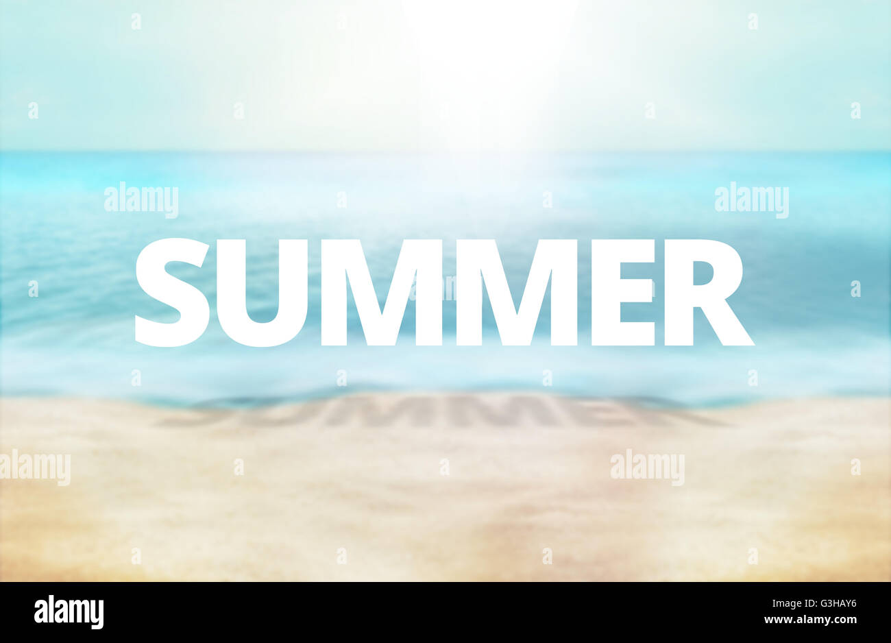 summer time paradise photo and 3D render background Stock Photo - Alamy