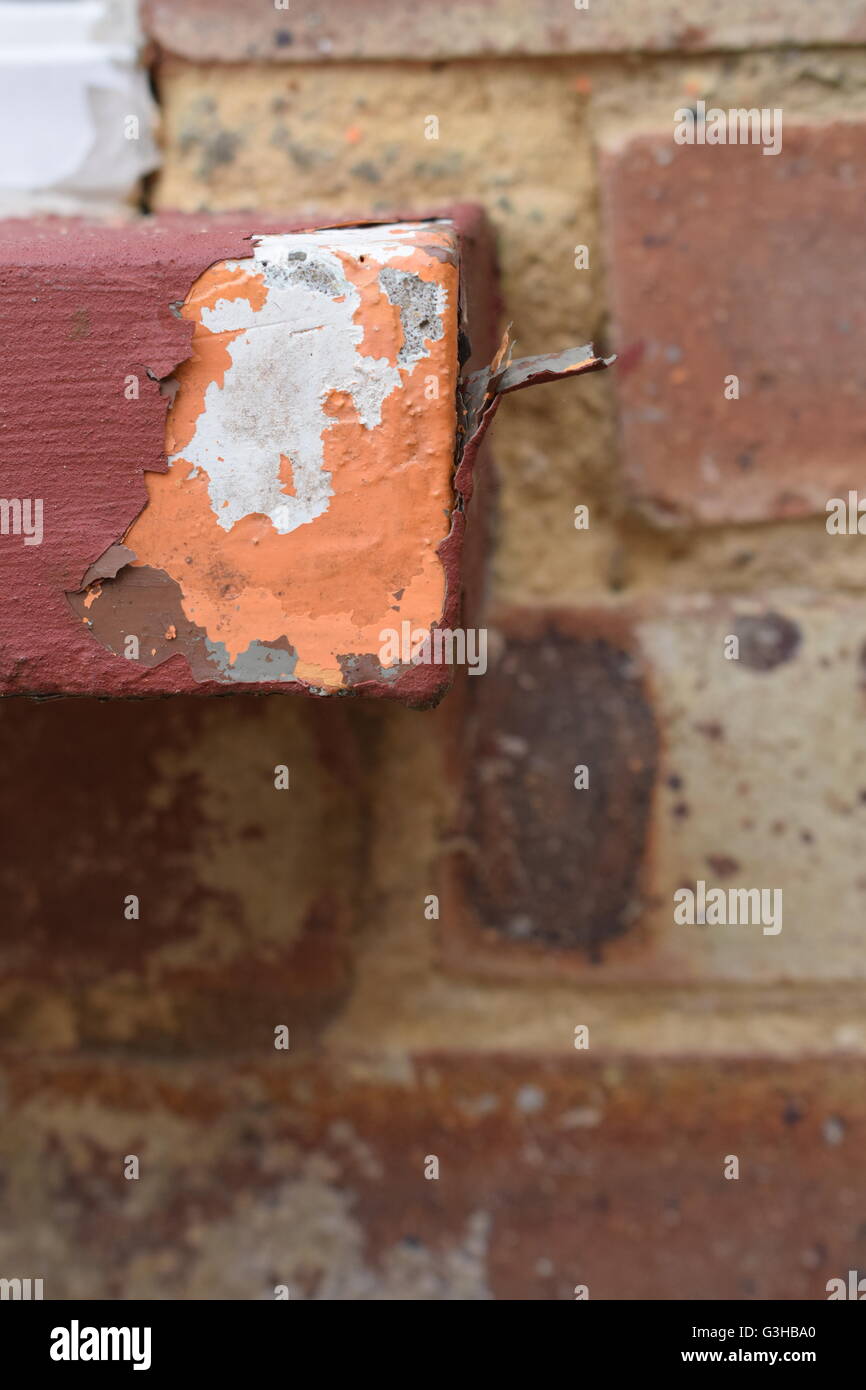 Side view of paint flaking off window sill Stock Photo Alamy