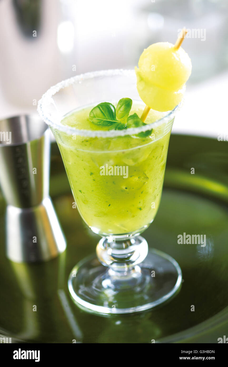 Lemon mojito cocktail, made with rum or vodka, lemon juice, mint and