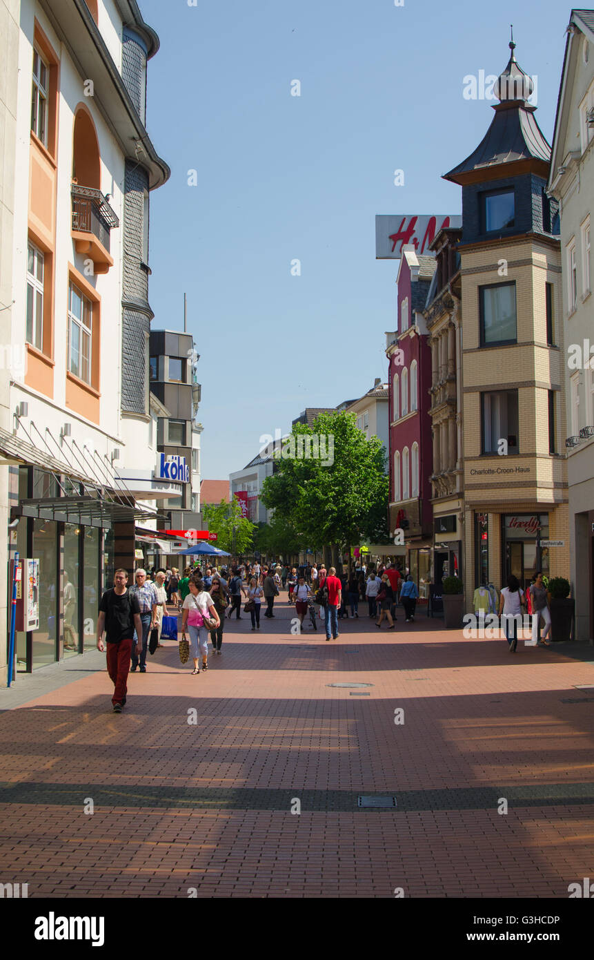 Pedestrian shopping zone in Gießen, Germany Stock Photo