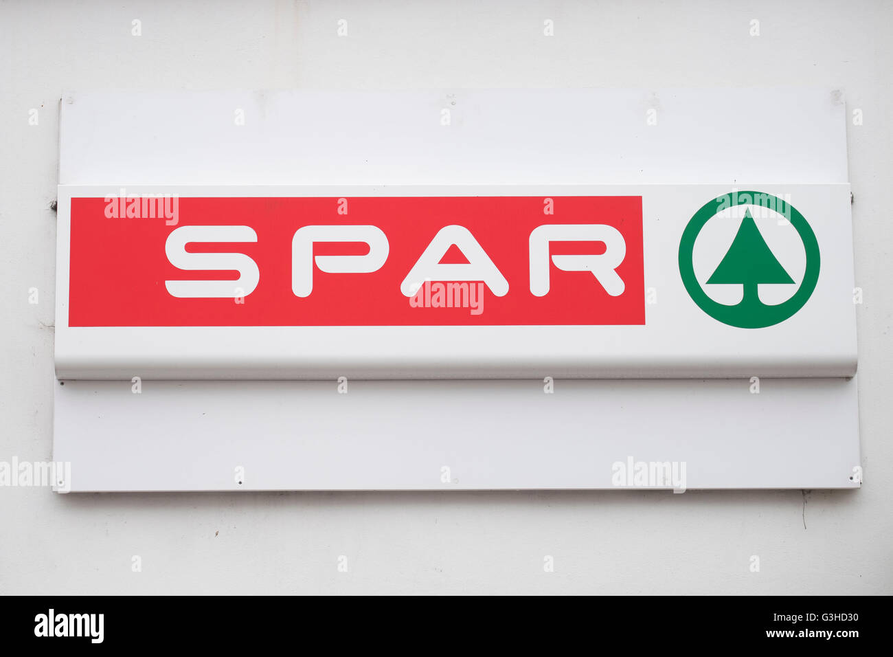 Spar convenience store shop sign logo. Stock Photo