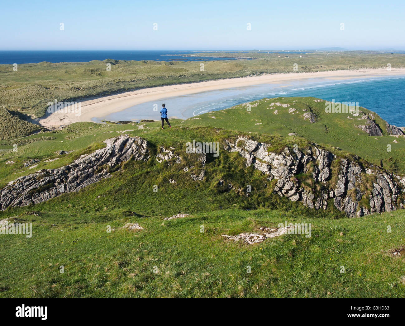Feall bay from Ben Feall, Isle of Coll, Scotland Stock Photo