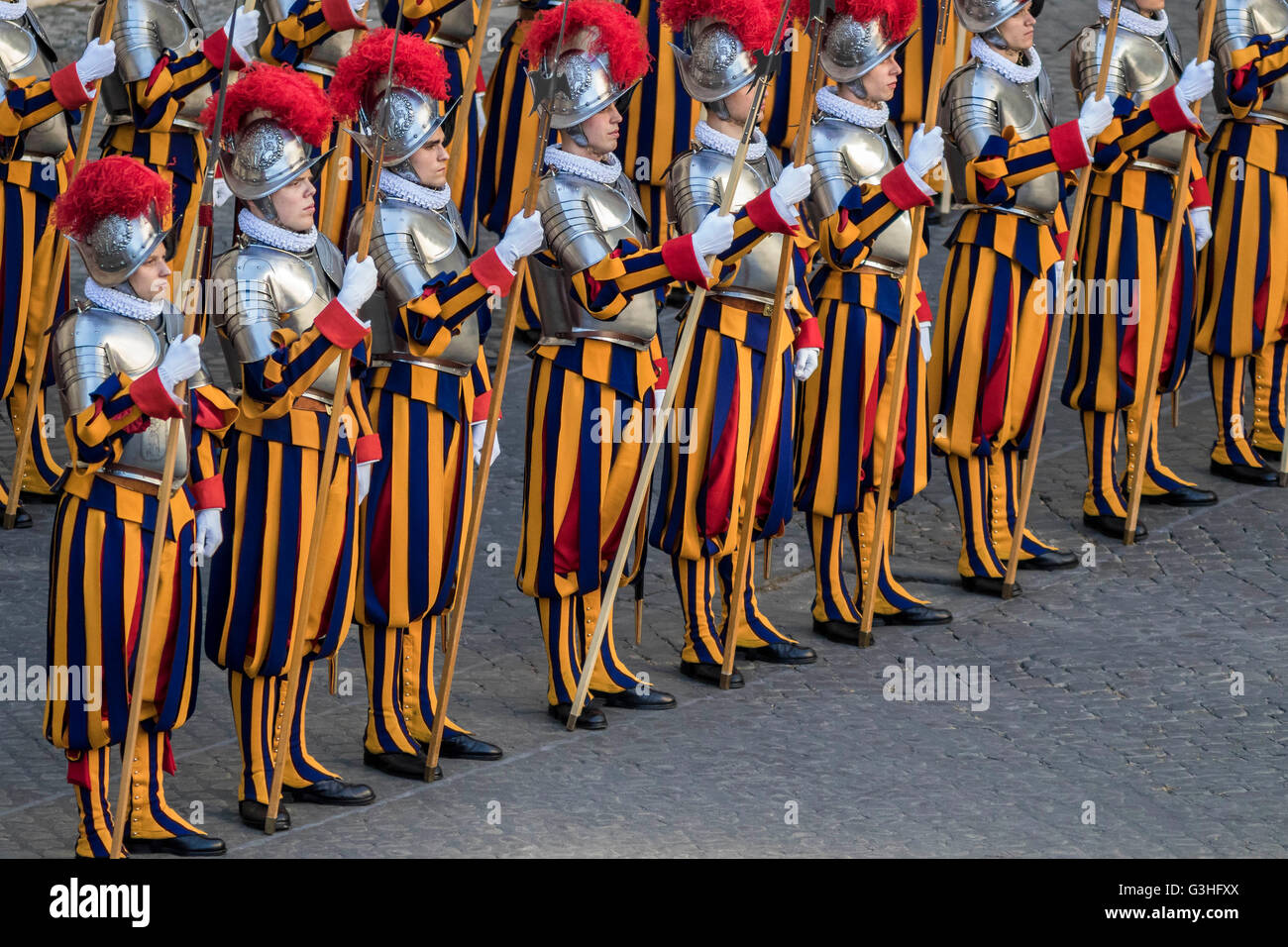 Vatican City, Vatican. 06th May, 2016. Swiss Guards take part in a