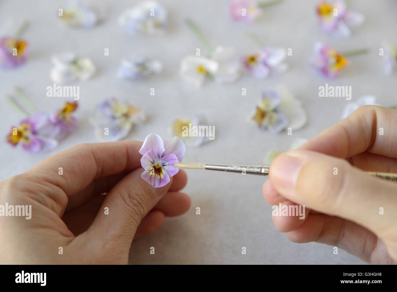 Crystallized Candied Edible Flowers with egg whites and sugar