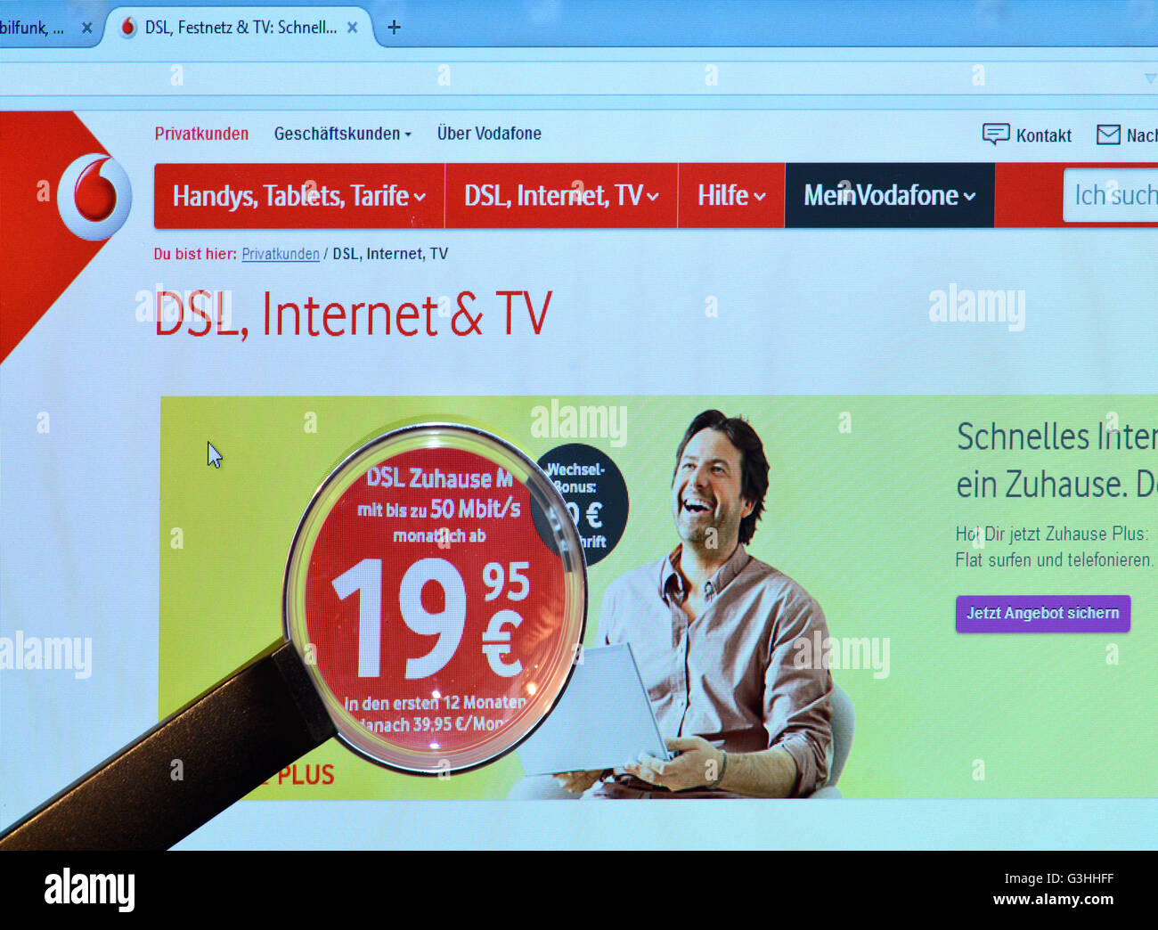 vodafone screen high resolution stock photography and images alamy