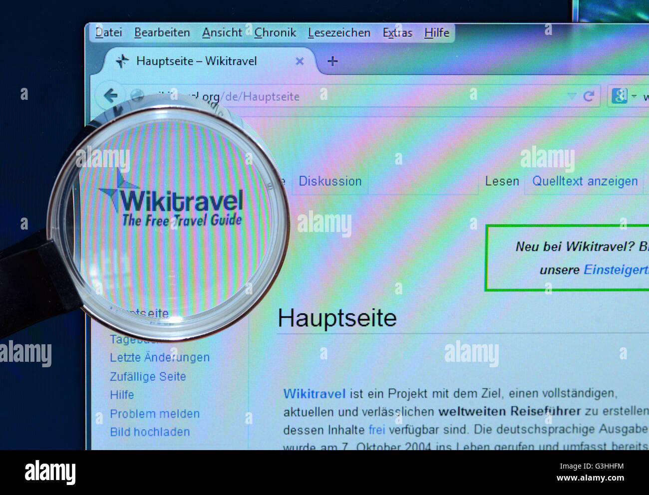 wikitravel.org, homepage, Internet, Bildschirm Stock Photo
