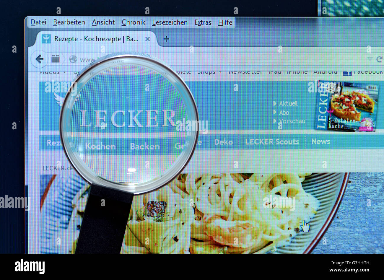 lecker.de, homepage, Internet, Bildschirm Stock Photo