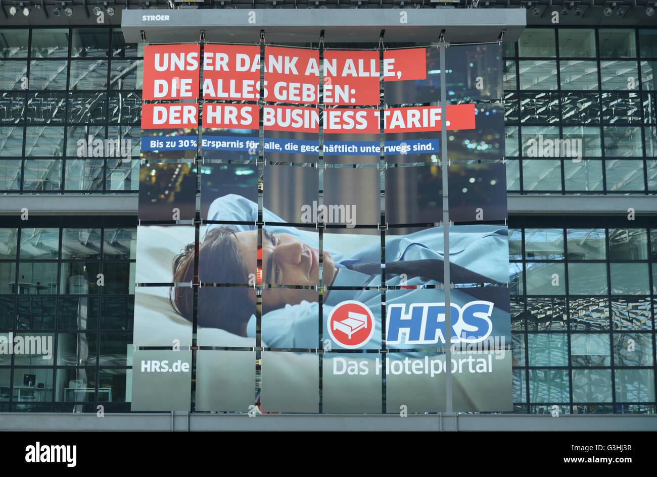 Hrs Werbung Hauptbahnhof Mitte Berlin Deutschland Stock Photo Alamy