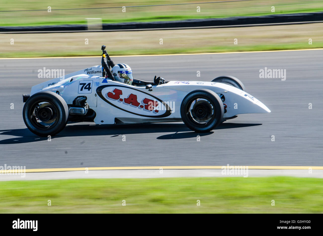 Day 2 of the New South Wales Motor Race Championships Round 2 featured a wide variety of racing including Supersports, Sports Sedans, Formula Cars, Improved Production, Formaula Vee and the Veloce Alfa. Pictured is Formula Vee racing. (Photo by Mitchell Burke / Pacific Press) Stock Photo